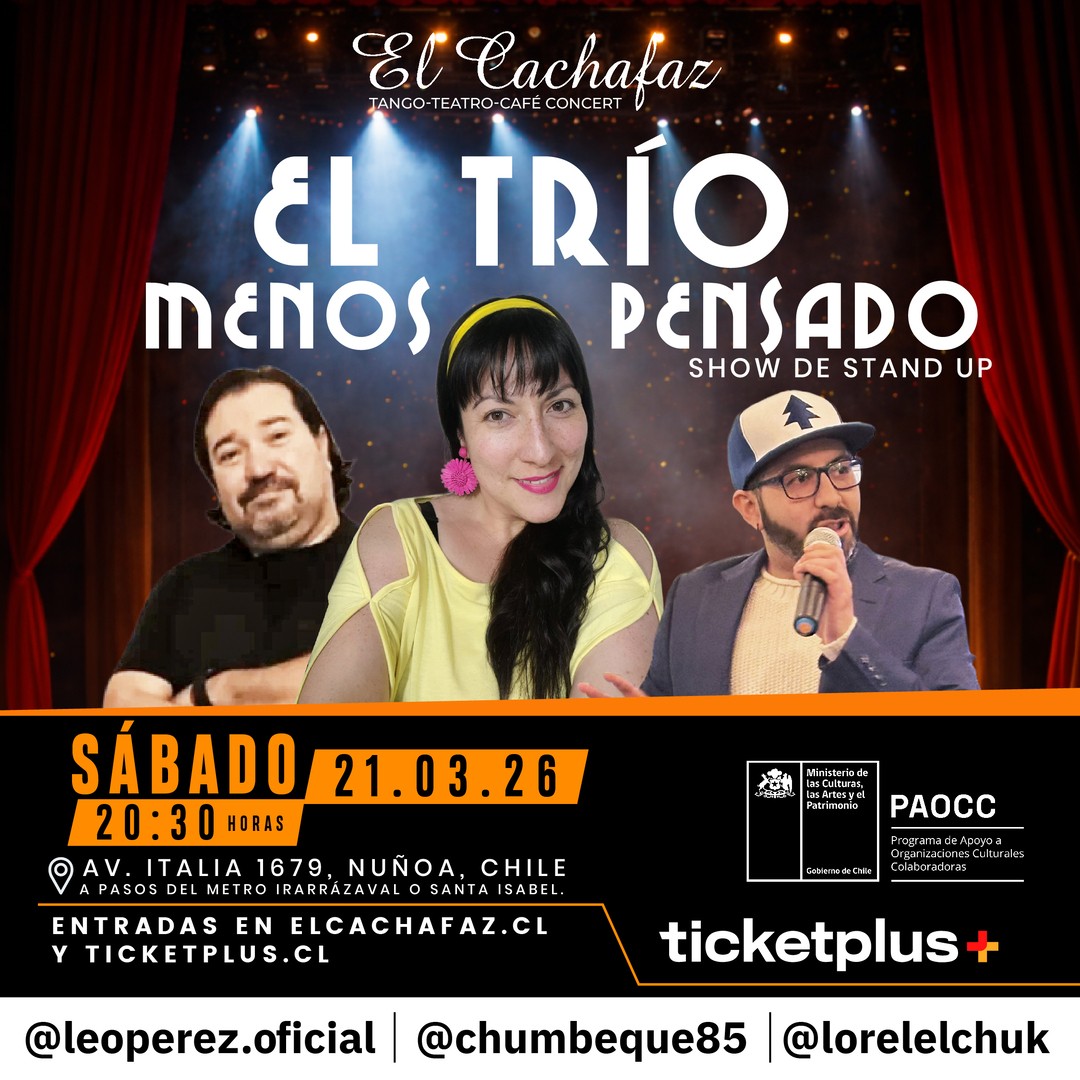 Show de Stand up-El Trío menos pensado-Sábado 21 Marzo 20:30hrs