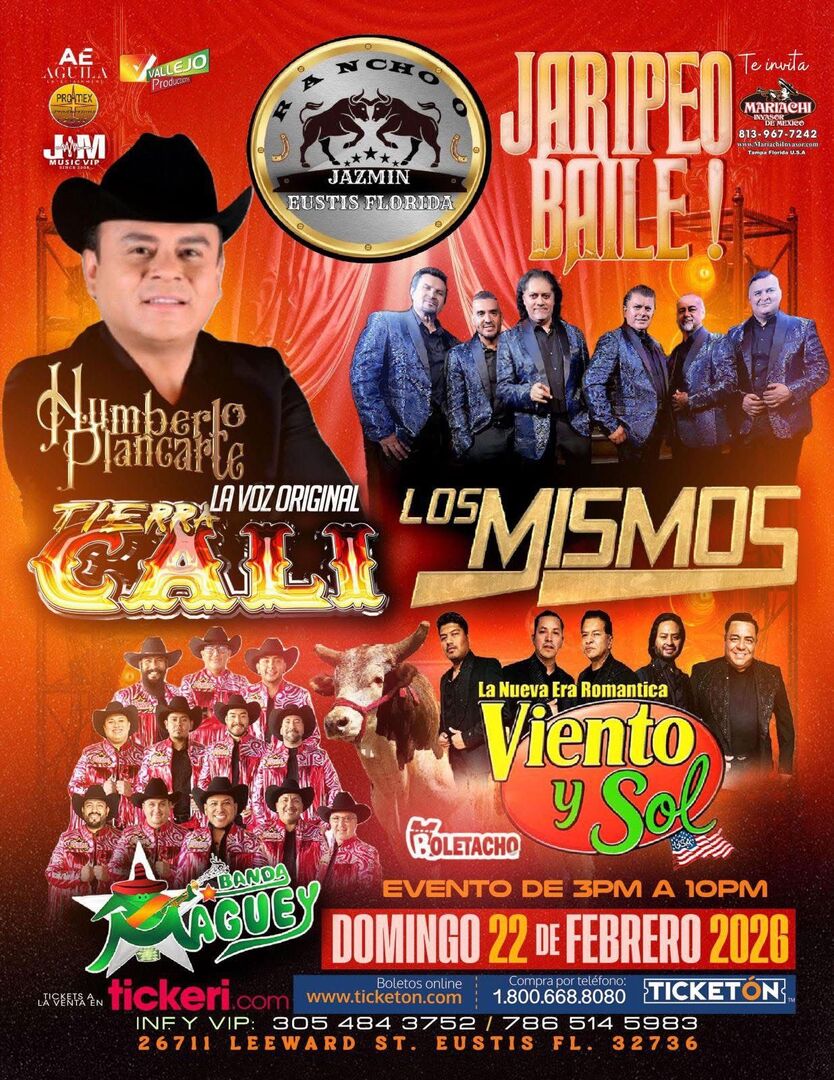 Tierra Cali de Humberto Plancarte-Los Mismos-Banda Maguey-Viento y Sol-Jaripeo Baile-Rancho Jazmin