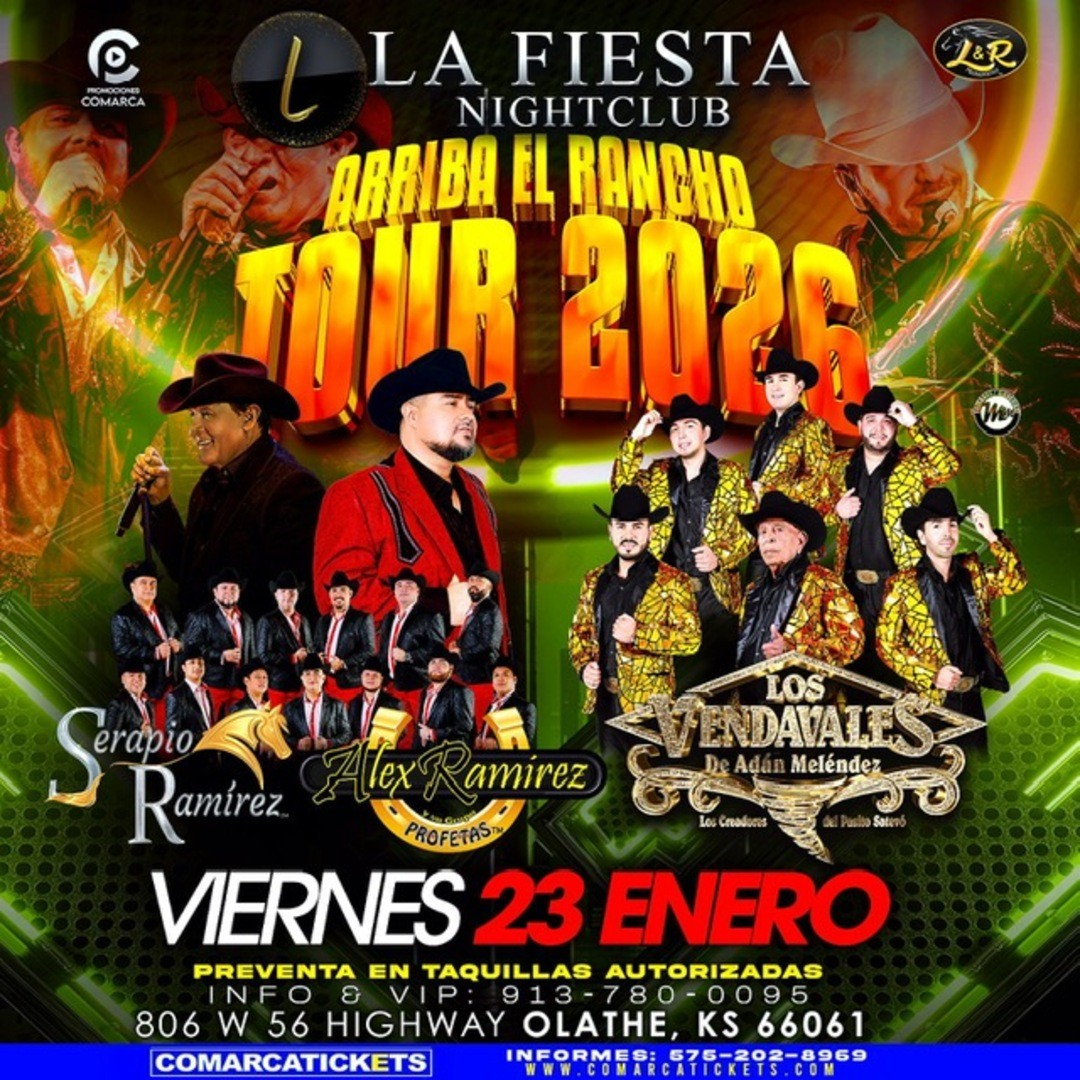 Serapio Ramirez y Alex Ramires y Los Profetas-Los Vendavales de Adan Melendez-Arriba El Rancho Tour 2026-La Fiesta