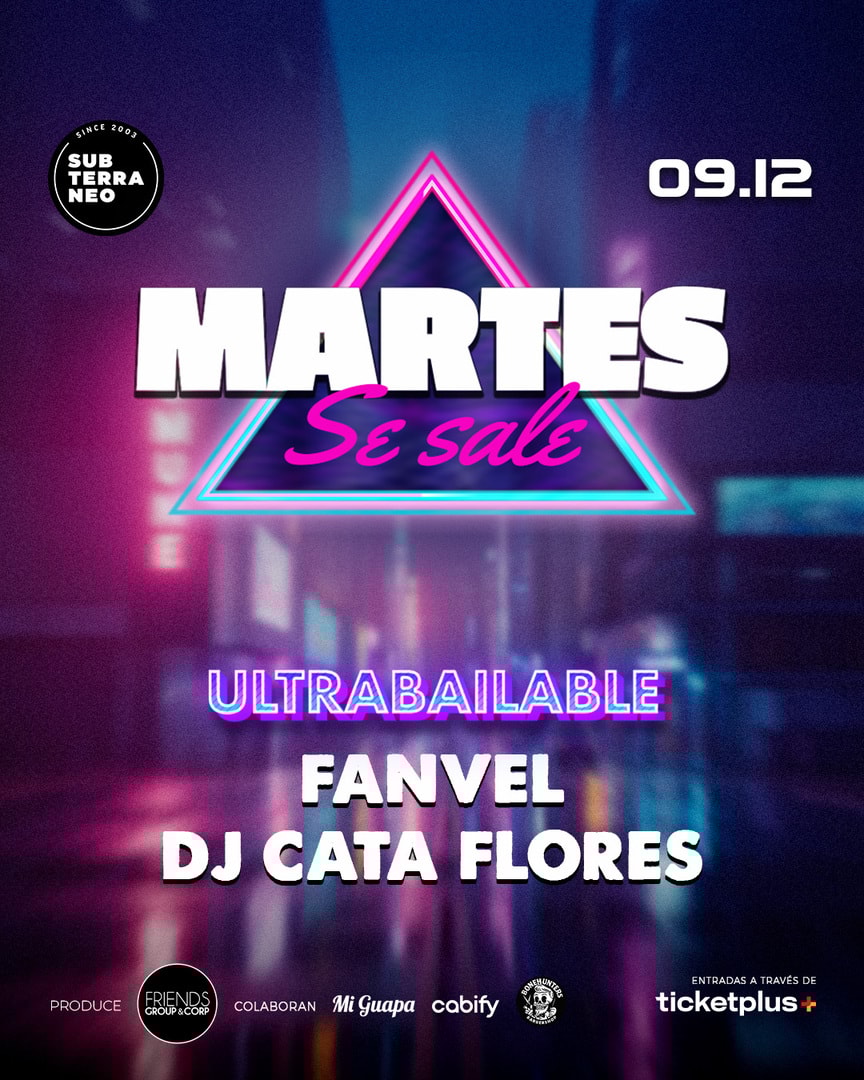 MARTES SE SALE! ★ MARTES 09 DICIEMBRE ★ Club Subterráneo (+21)