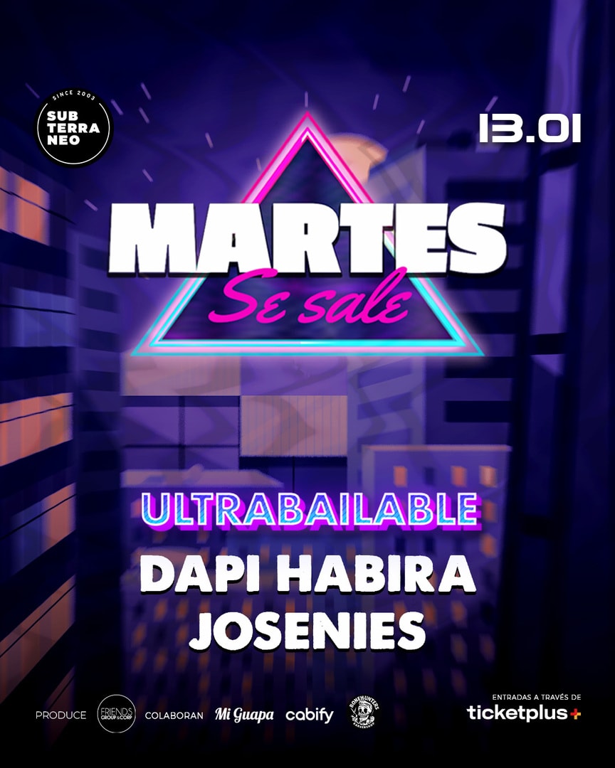 MARTES SE SALE! ★ MARTES 13 ENERO ★ Club Subterráneo (+21)