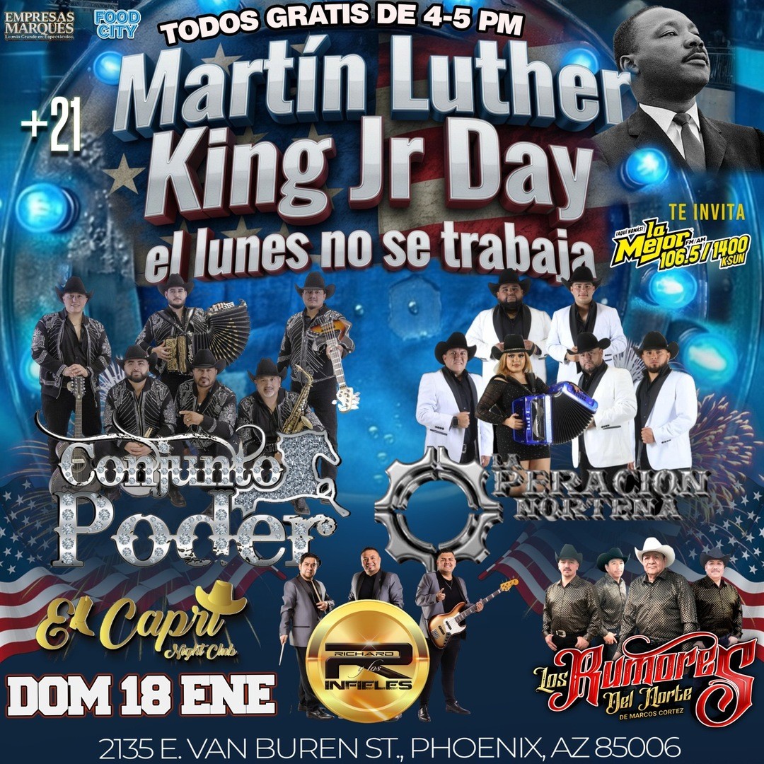 Conjunto Poder-La Operacion Norteña-Richard y Los Infieles-Los Rumores del Norte-Martin Luther King Jr. 