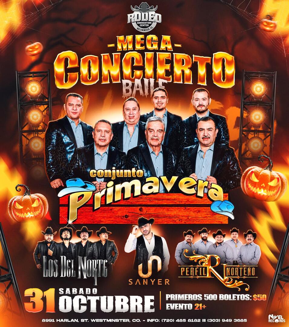 Conjunto Primavera-Mega Concierto-Los Del Norte-Sanyer-Perfil Norteño-Rodeo Convention