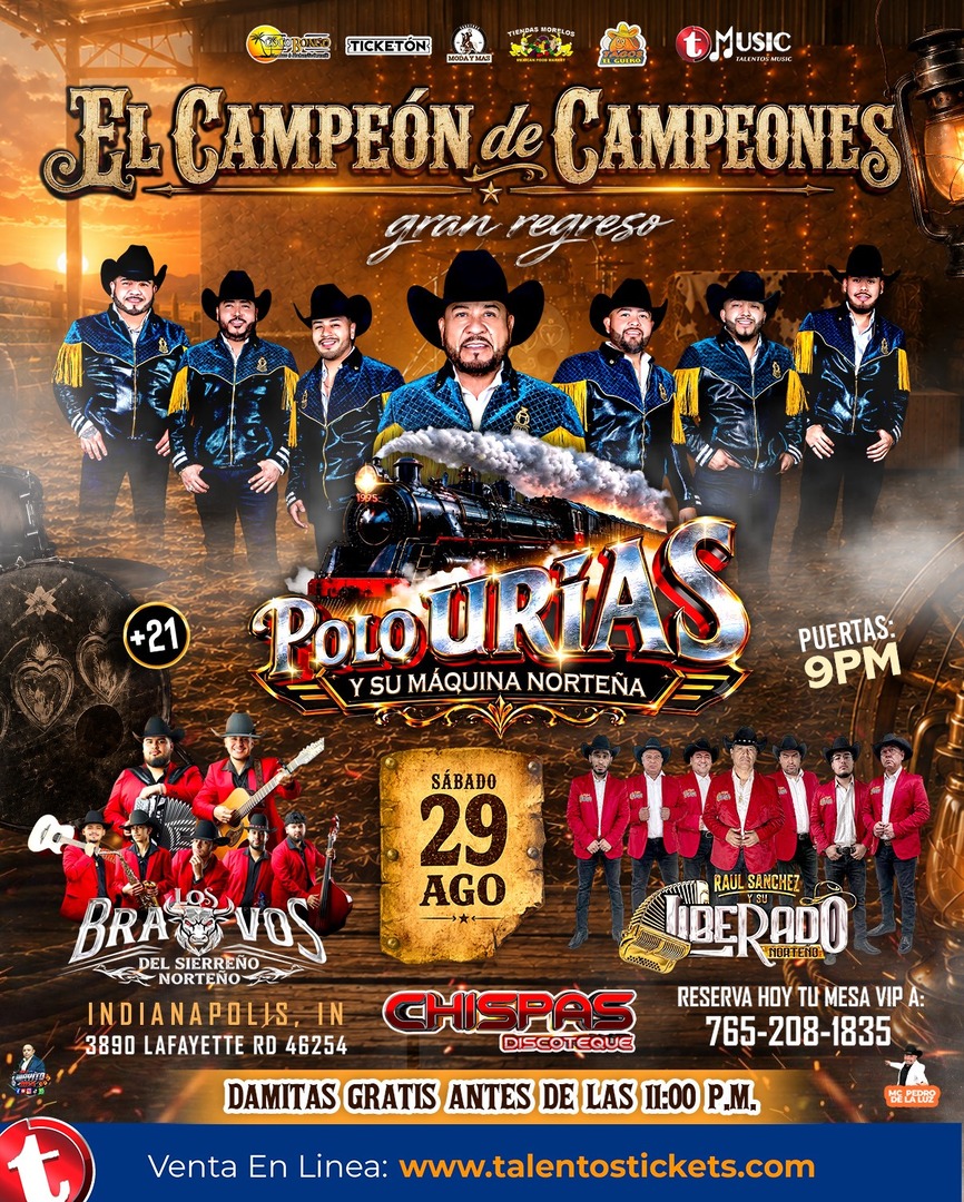 Polo Urias y La Maquina Norteña en Chispas Discoteque de Indianápolis, Indiana. 