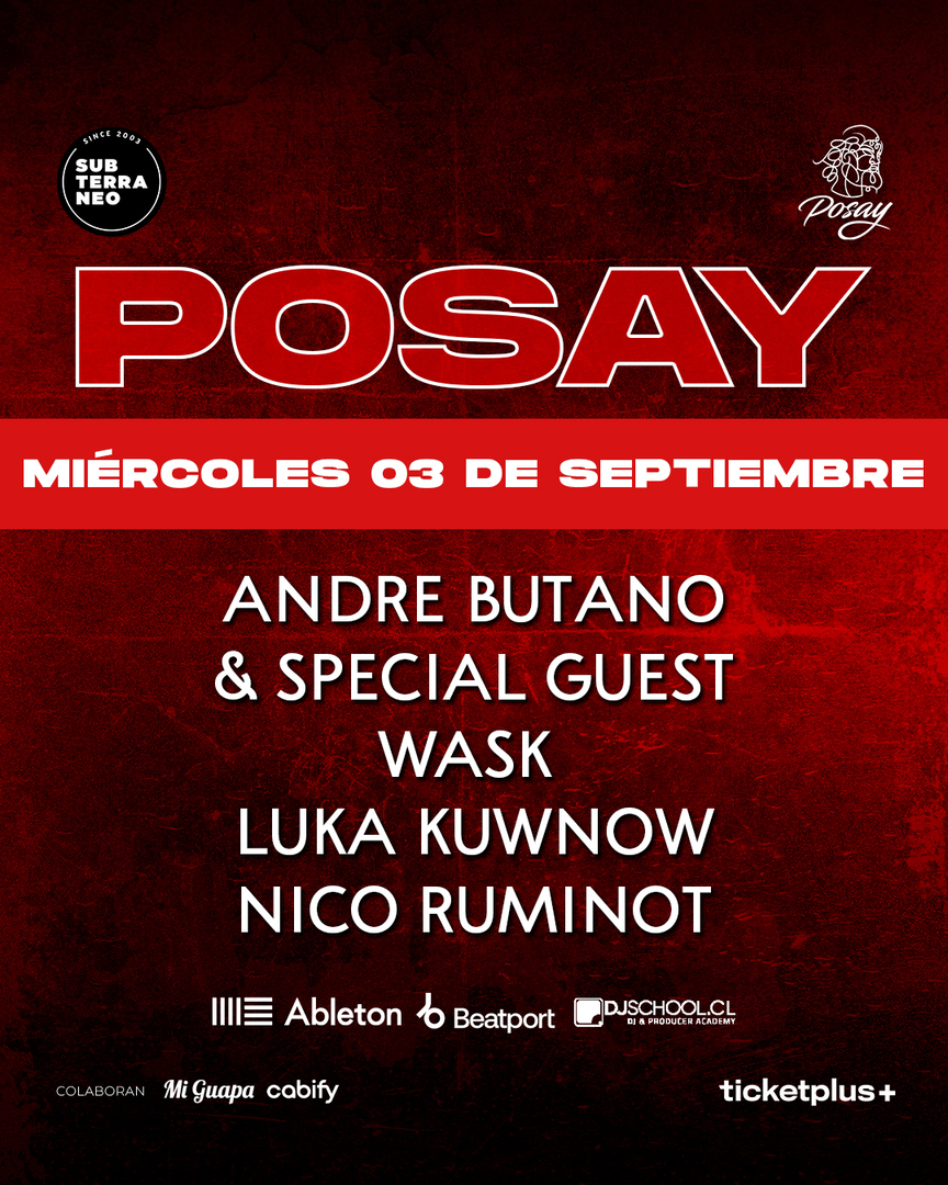 POSAY 🎵 MIÉRCOLES 03 SEPTIEMBRE ★ Club Subterráneo (+21)