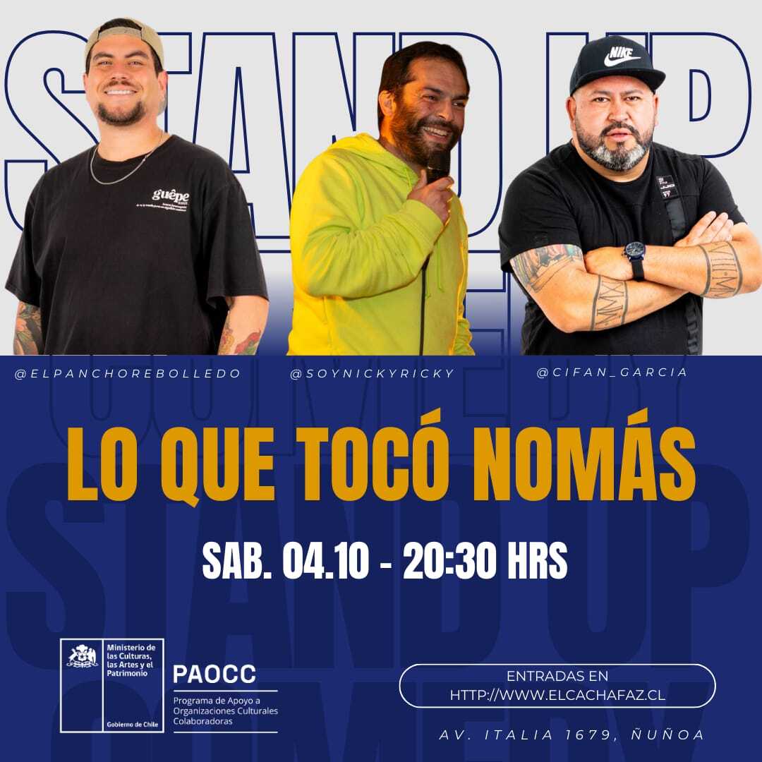 Show Stand Up - sábado 4 de Octubre 20:30 hrs