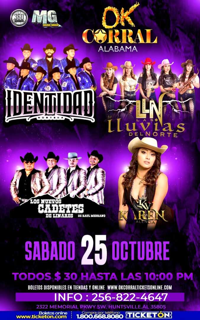 Identidad Nortena-Las Lluvias del Norte-Los Nuevos Cadetes de Linares-Karen Valencia