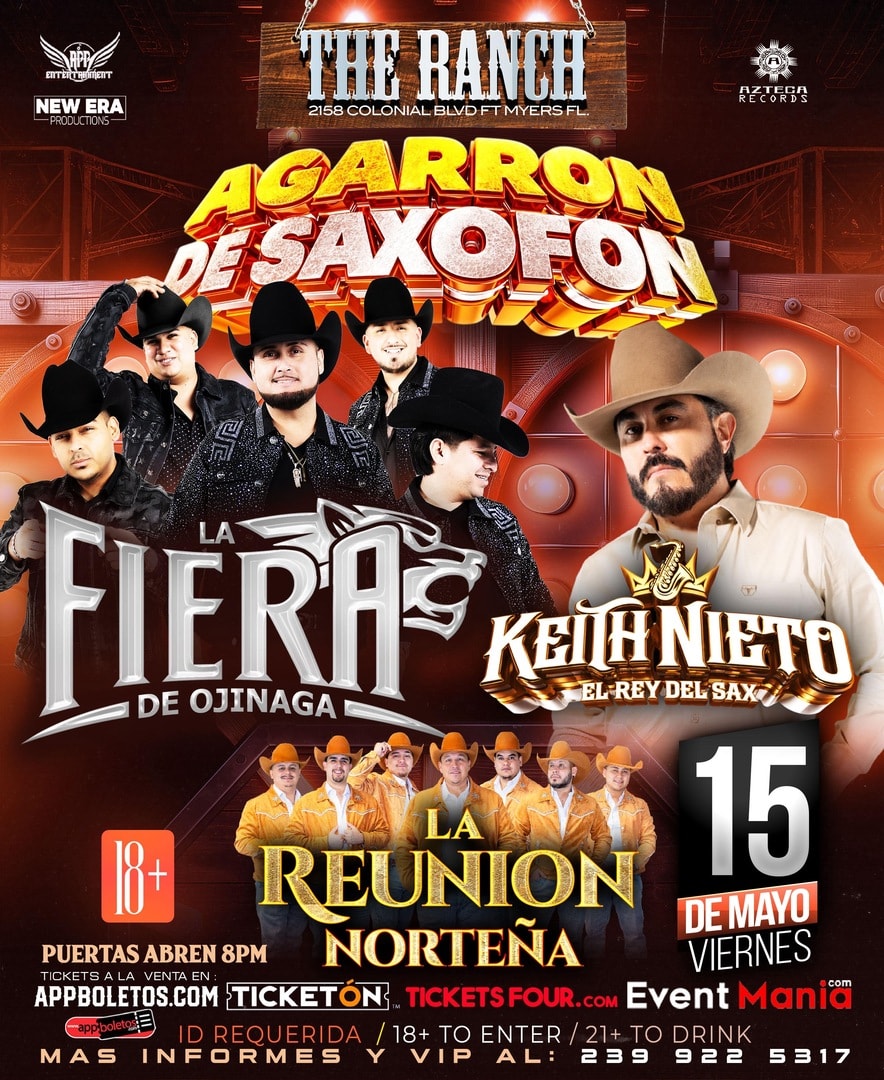 Agarron de Saxofon-La Fiera de Ojinaga-Keith Nieto-La Reunion Norteña-The Ranch