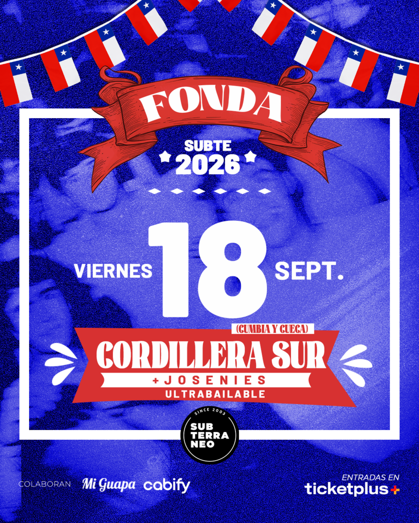 FONDA SUBTE 2026 ★ VIERNES 18 SEPTIEMBRE ★ Club Subterráneo