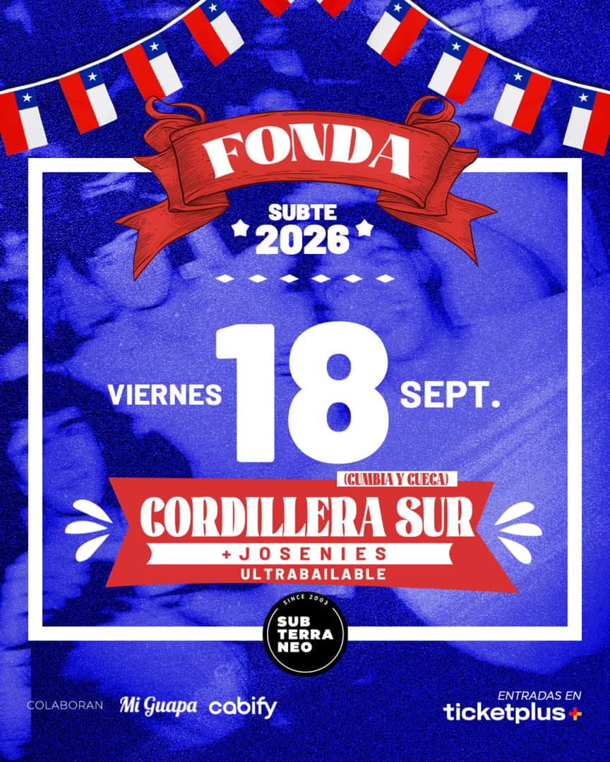 FONDA SUBTE 2026 ★ VIERNES 18 SEPTIEMBRE ★ Club Subterráneo