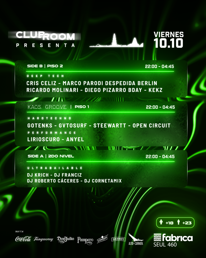 Clubroom Presenta @ Viernes 10 Octubre