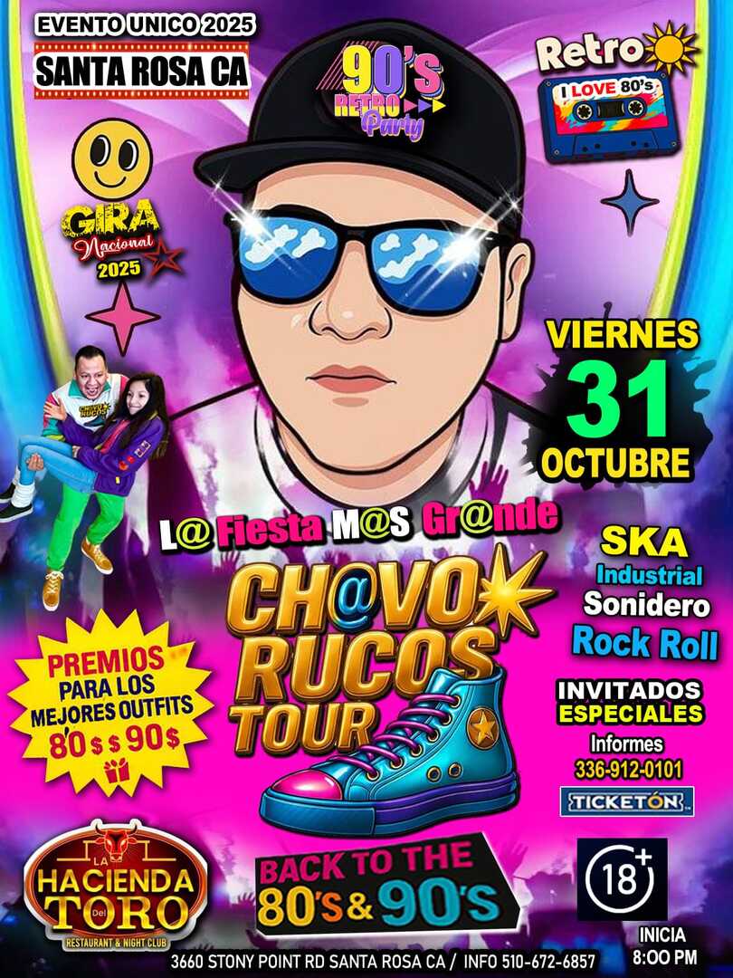 Chavos Rucos Tour-Grupo Santisima-Tributo Alejandra Guzman-Gloria Trevi-Ana Gabriel-Santa Rosa
