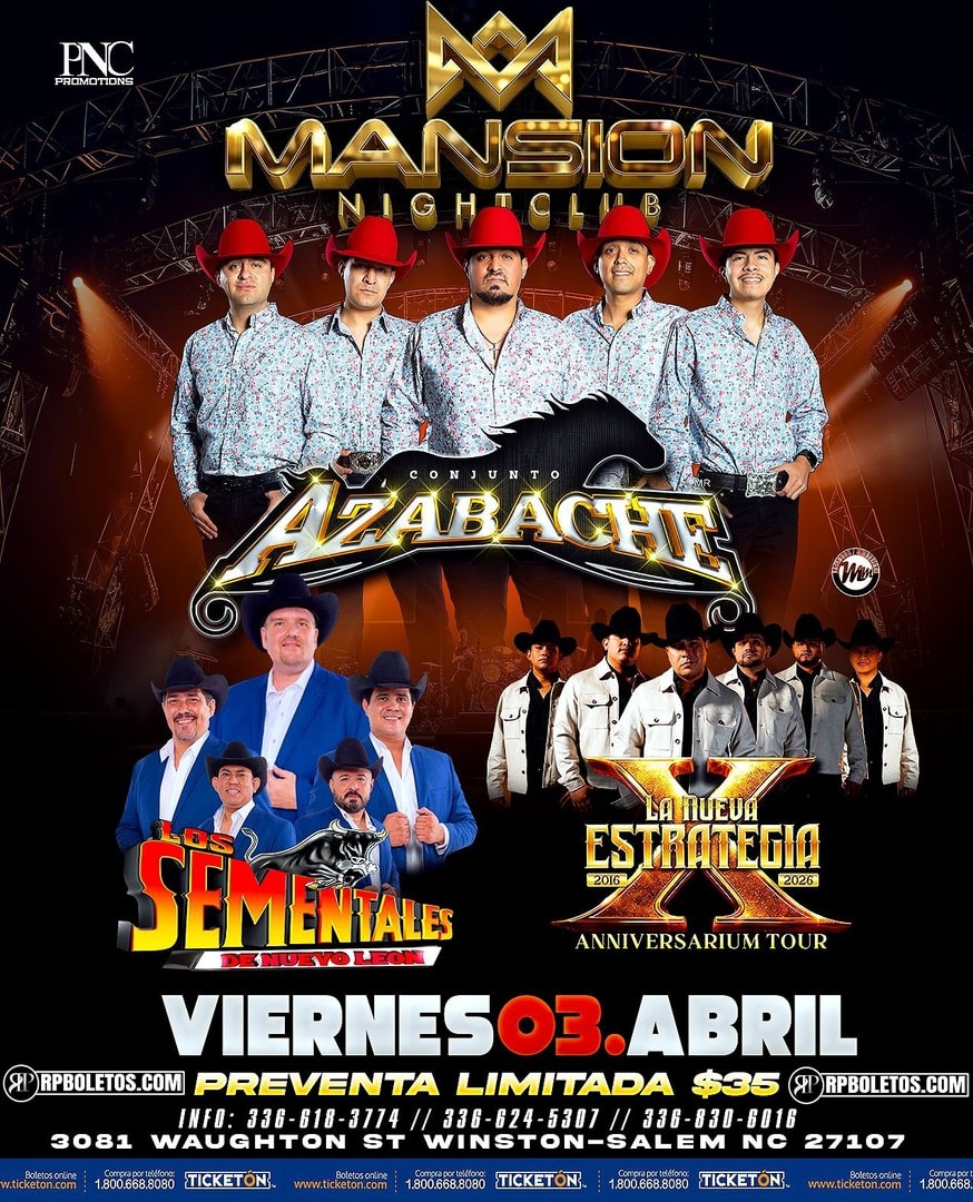 Conjunto Azabache-Sementales de Nuevo Leon-La Nuevo Estrategia-Mansion Night Club- Winston-Salem NC