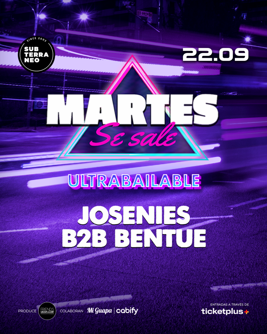 MARTES SE SALE! ★ MARTES 22 SEPTIEMBRE ★ Club Subterráneo (+21)
