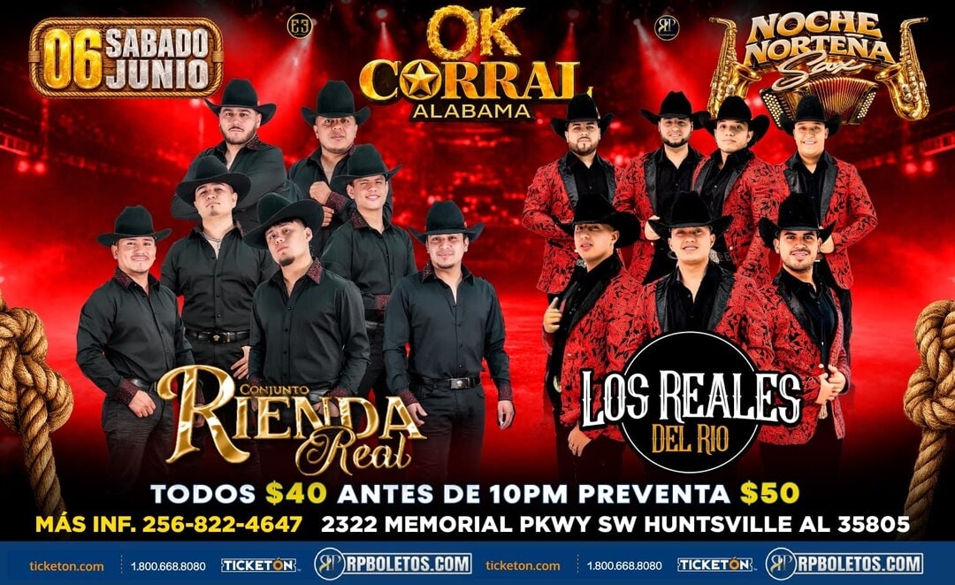 Conjunto Rienda Real-Los Reales del Rio-Ok Corral Alabama-Huntsville AL
