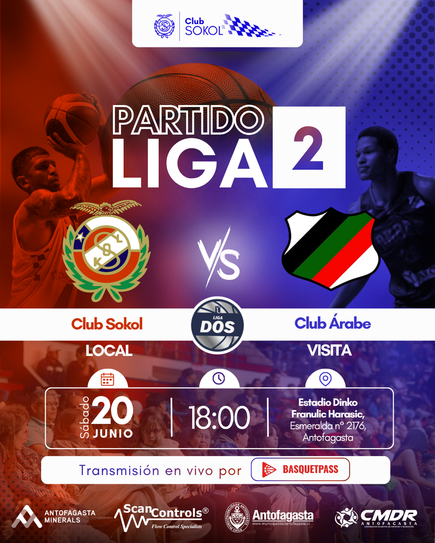 LIGA DOS SOKOL ANTOFAGASTA VS ÁRABE DE VALPARAÍSO 