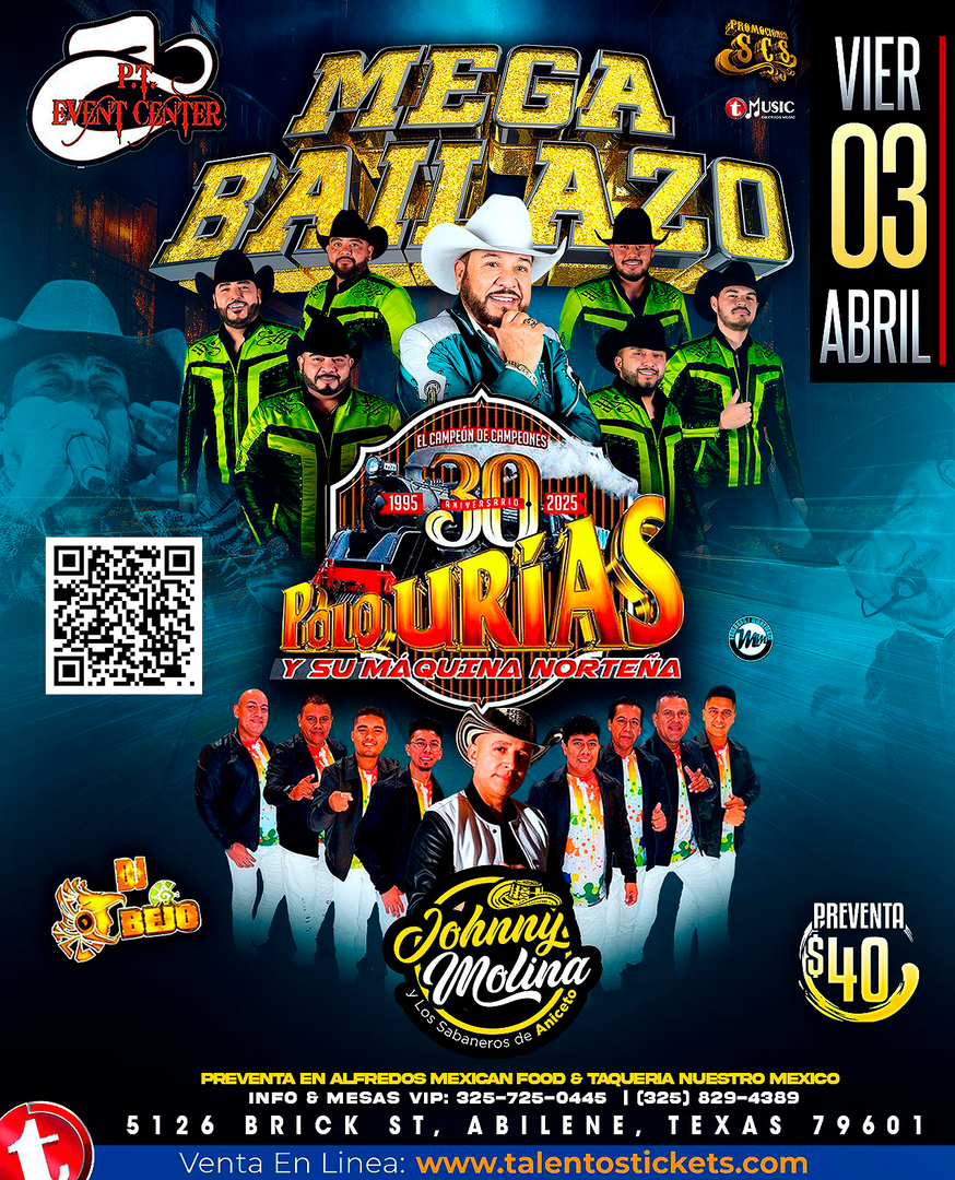 Polo Urias y La Maquina Norteña en P.T. Event Center de Abilene, Texas