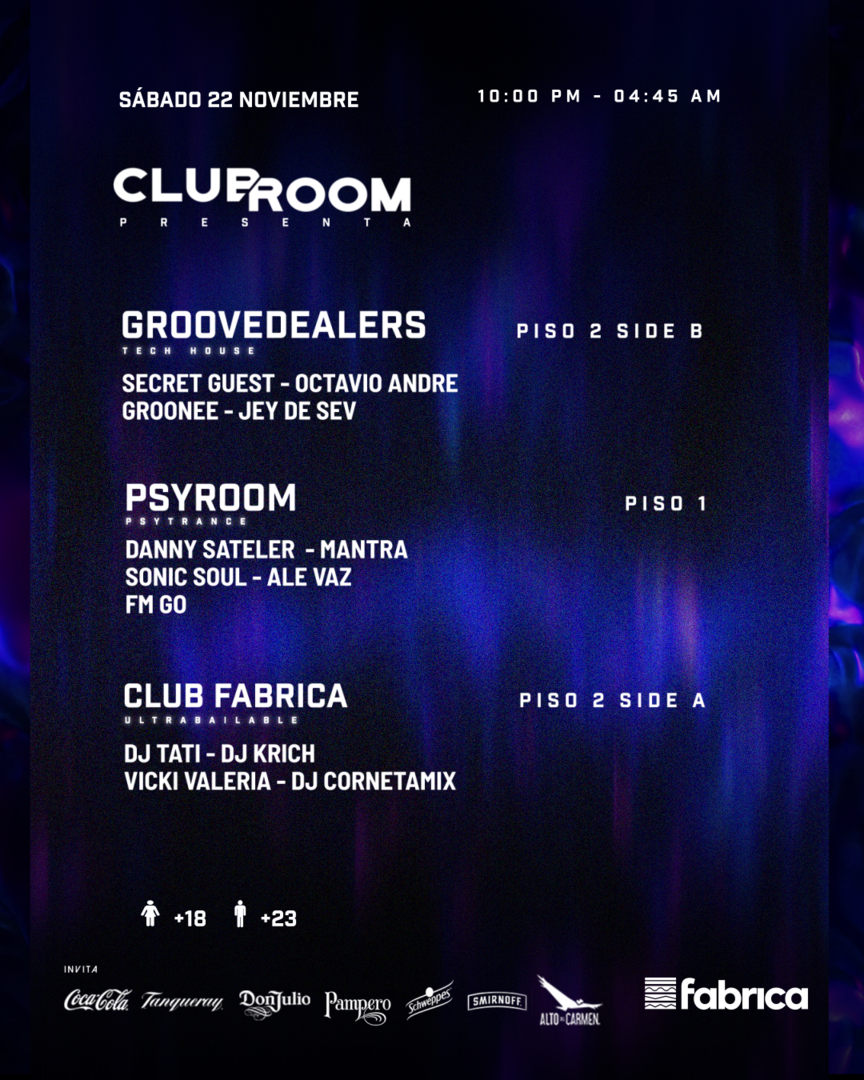 Clubroom Presenta @ Sábado 22 Noviembre