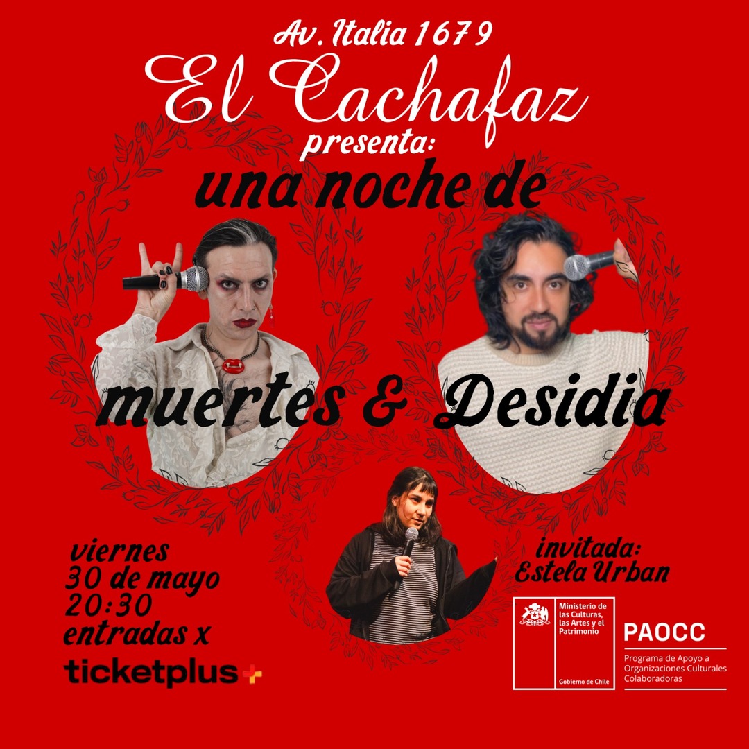 Show de Stand Up-Una noche de muertes y desidia-Sábado 30 de Mayo a las 20:30 hrs