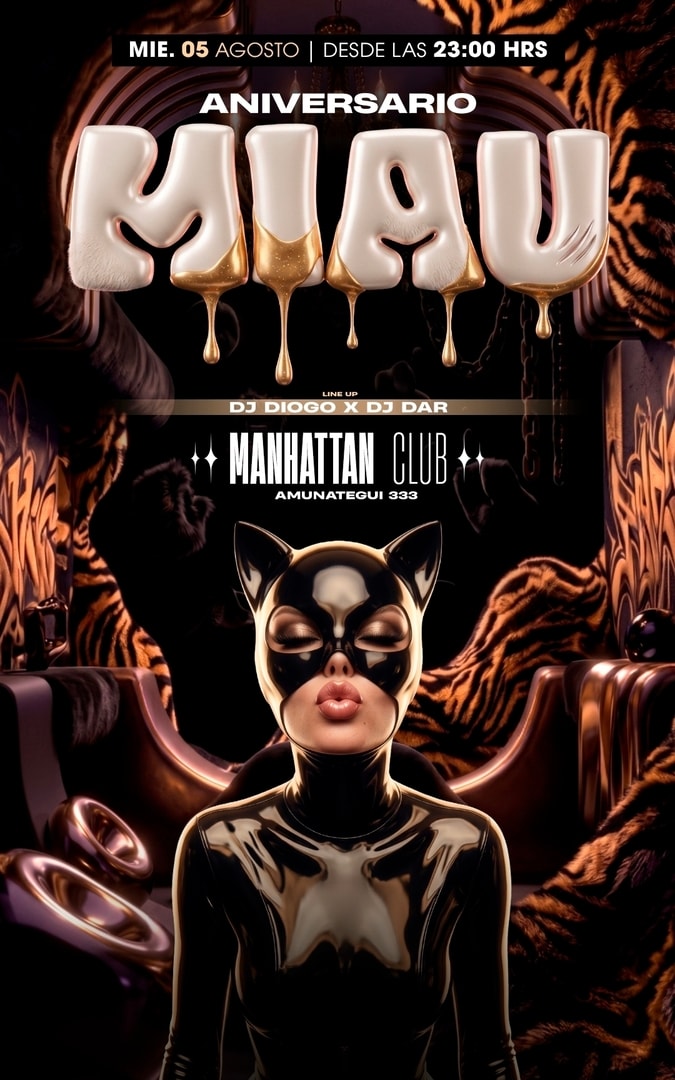 ANIVERSARIO MIERCOLES MIAU - 5 DE AGOSTO -23:00
