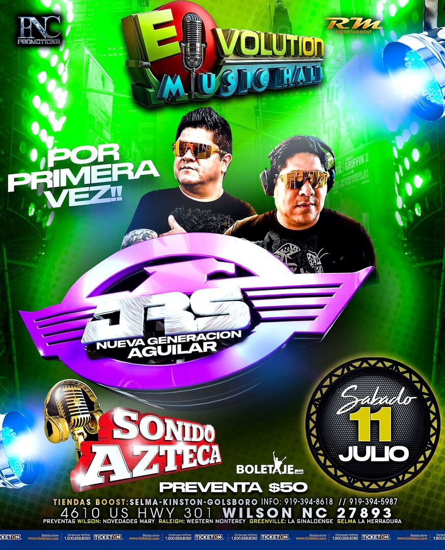 Jrs La Nueva Generacion Aguilar-Sonido Azteca-Evolution Music Hall