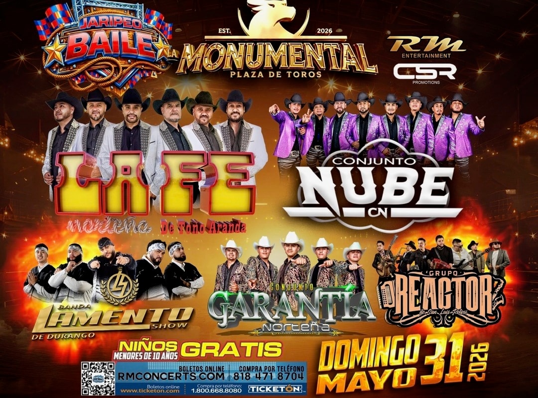 La Fe Norteña de Toño Aranda-Conjunto Nube-Banda Lamento de Durango-Conjunto Garantia NorteñaGrupo Reactor-Jaripeo Baile-La Monumental Plaza de Toros