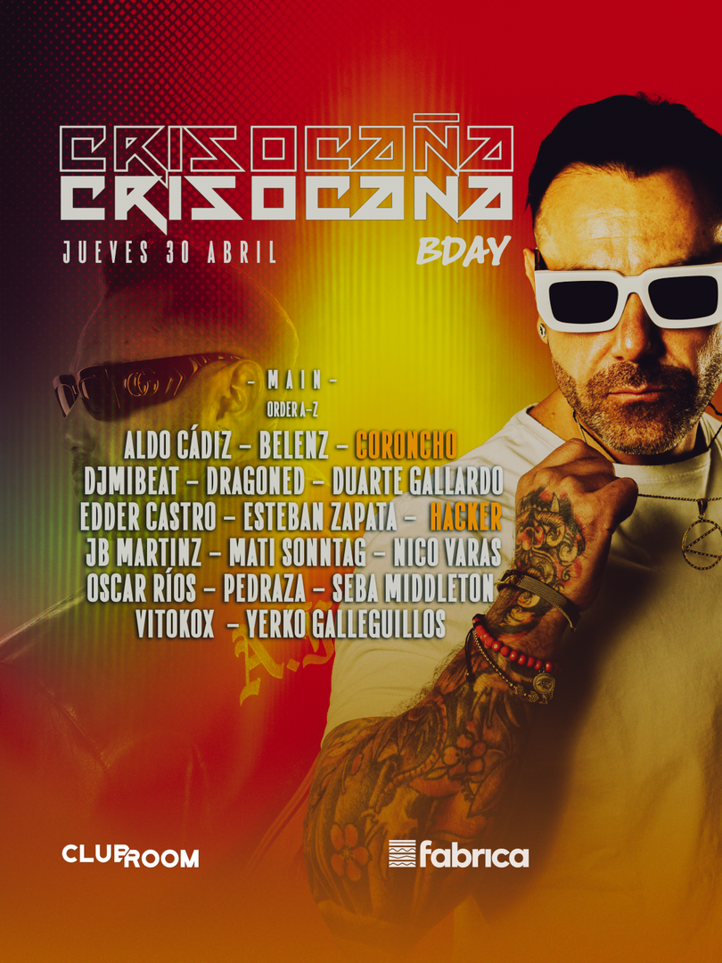 Clubroom Presenta Cris Ocaña Bday @ Jueves 30 Abril