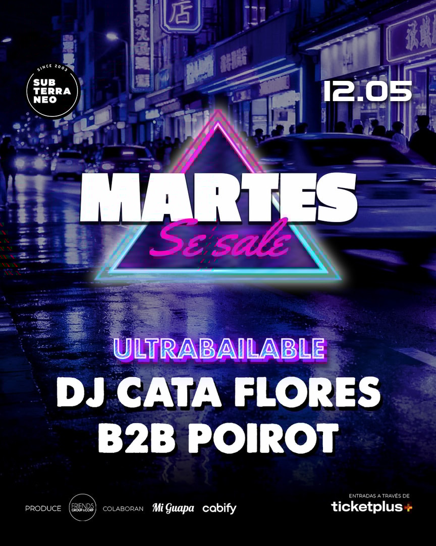 MARTES SE SALE! ★ MARTES 12 MAYO ★ Club Subterráneo (+21)