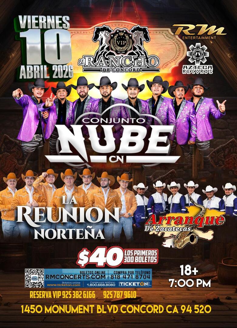 Conjunto Nube-La Reunion Nortena-Arranque de Zacatecas-El Rancho de Concord
