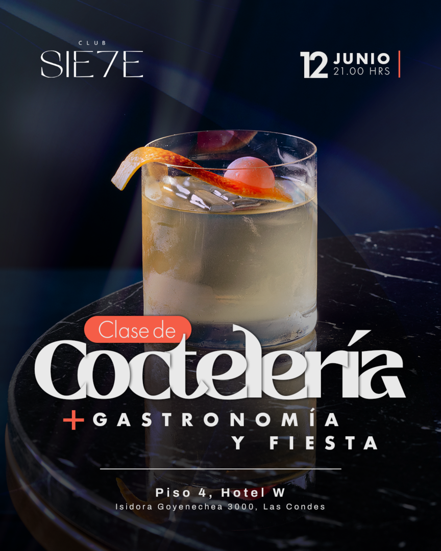 CLASES DE COCTELERÍA + FIESTA ★ VIERNES 12 JUNIO ★ Club Siete 