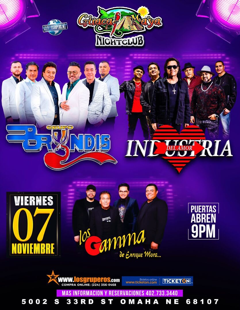 Bryndis-Industria del Amor-Los Gamma de Enrique Mora-Tour Los Mas Romanticos-Guacamaya Nightclub