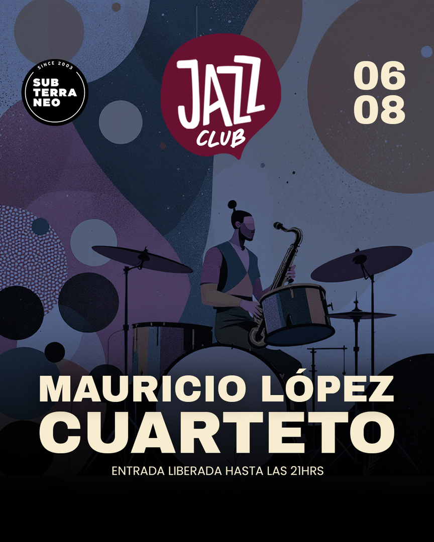 JAZZ CLUB 🎵 MIÉRCOLES 6 AGOSTO ★ Club Subterráneo 