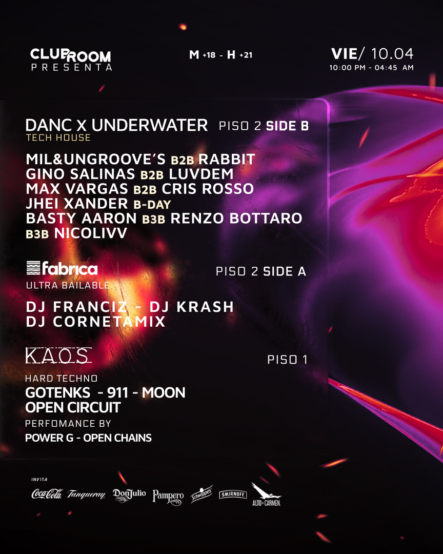 Clubroom Presenta @ Viernes 10 Abril