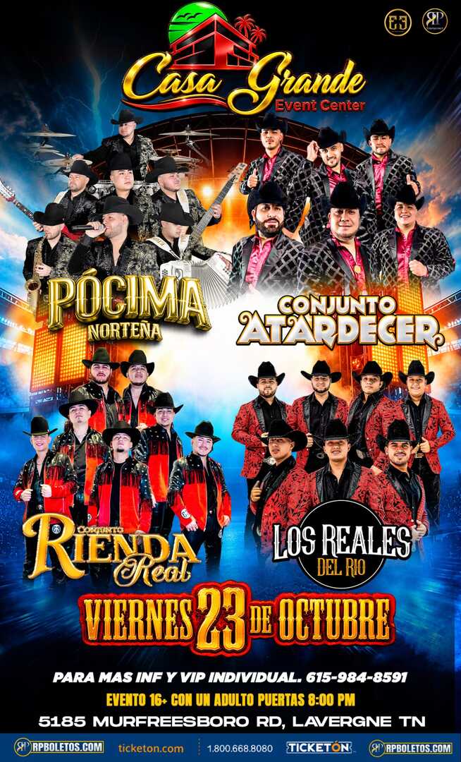Noche Grupera-Casa Grande Event Center-Lavergne TN