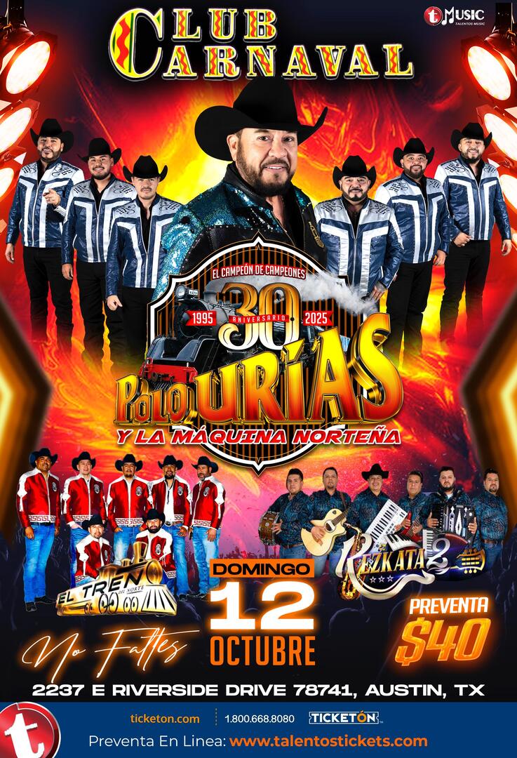 Polo Urias y La Maquina Norteña en Club Carnaval de Austin, Texas