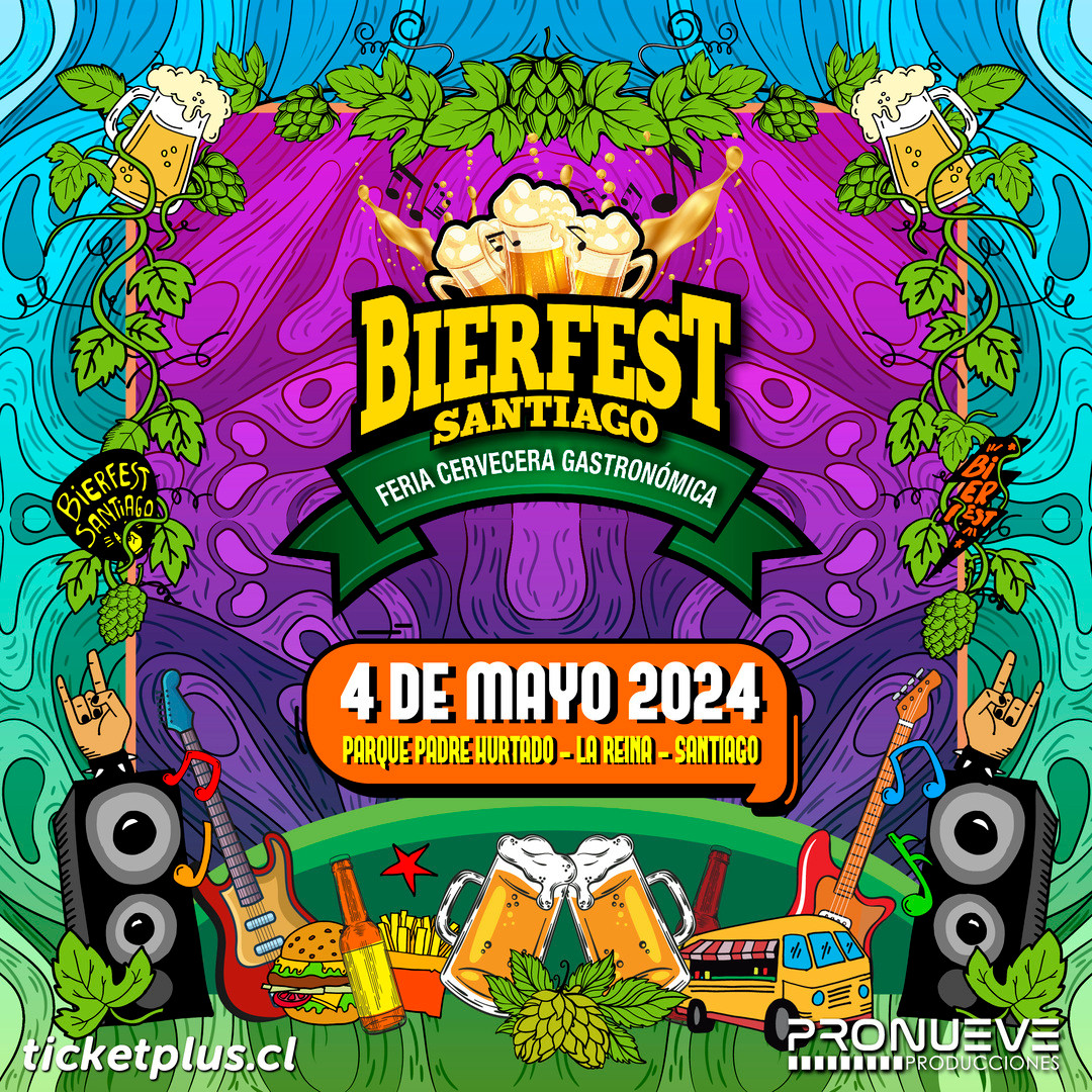 Bierfest Santiago Feria Cervecera Gastronómica. 10 de febrero 2024, parque padre hurtado, la reina, santiago. Ticketplus, Pronueve Producciones