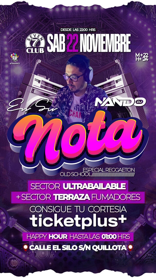 Fiesta "En su  nota" especial reggaeton Old School