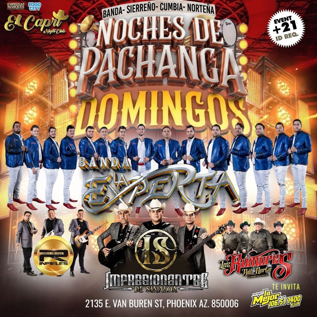 Banda La Experta-Richard y Los Infieles-Impresionantes de Sinaloa-Los Rumores del Norte-Noches de Pachanga Dominguera