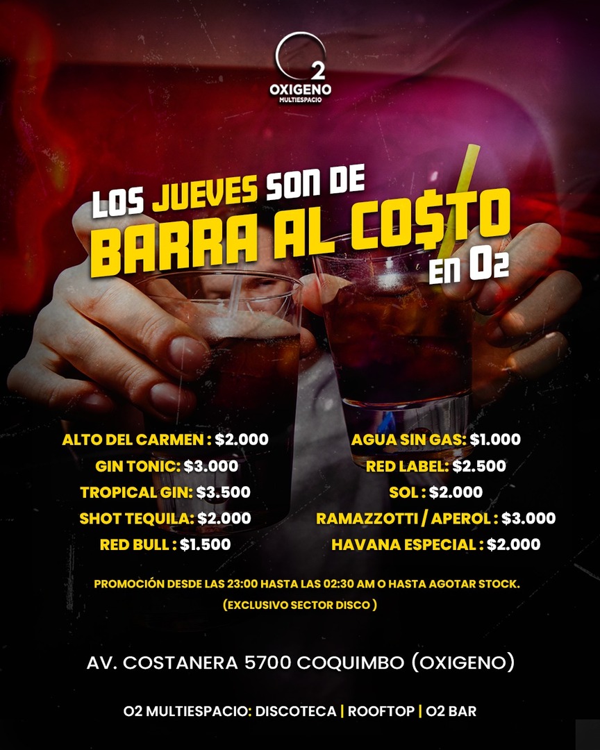 JUEVES 19 MARZO 2026🔥BARRA AL CO$TO ‼️🥃🍻🍹 INGRESO CON QR STOP 00 AM. 🚺🚹+18 ❌CORTESÍAS LIMITADAS❌ ⚠️NOS RESERVAMOS EL DERECHO DE ADMISION⚠️ 