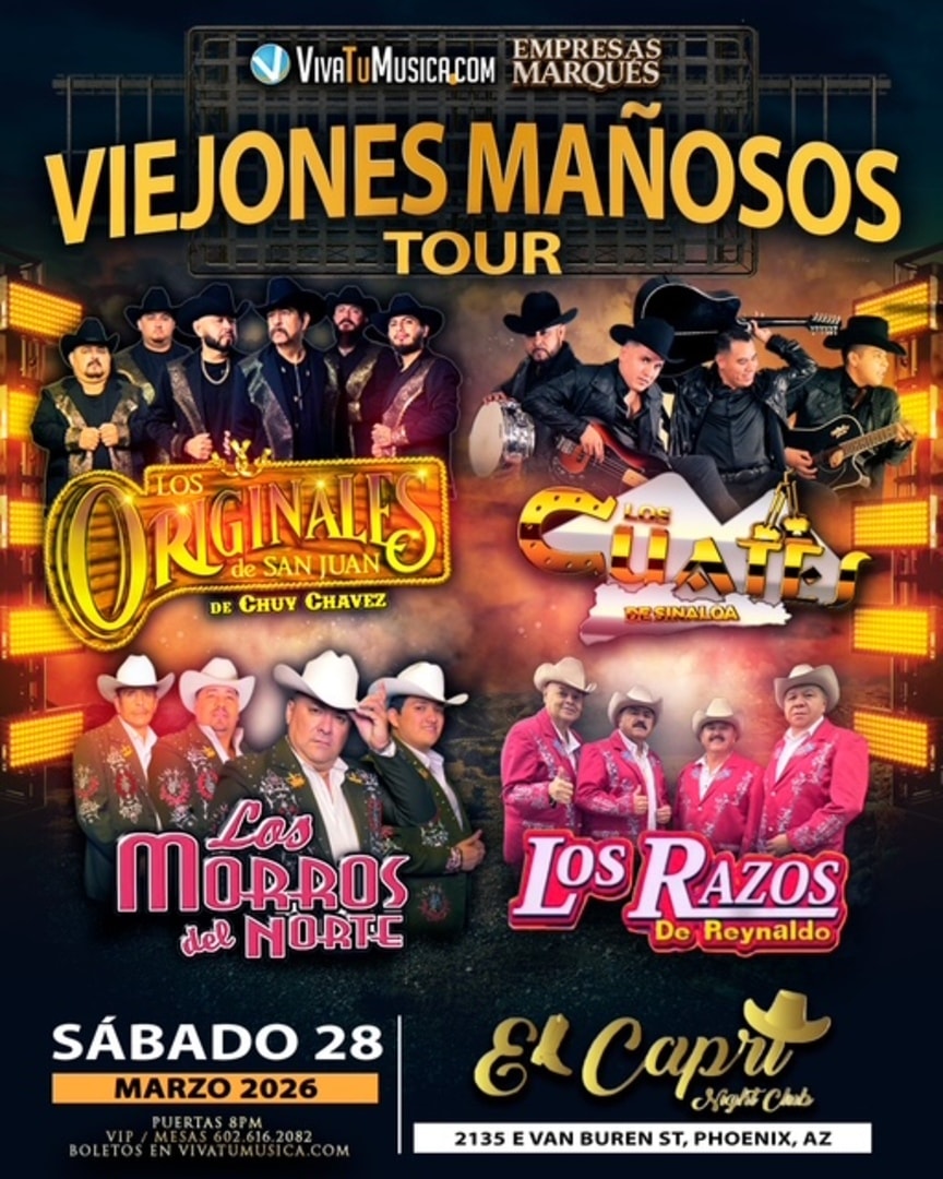 Viejones Mañosos Tour-Los Originales de San Juan-Los Cuates de Sinaloa-Los Morros del Norte-Los Razos de Reynaldo