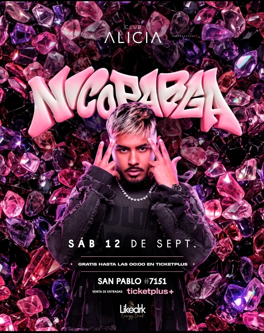NICO PARGA EN VIVO CLUB ALICIA - SÁBADO 12 DE SEPTIEMBRE - 23:00 