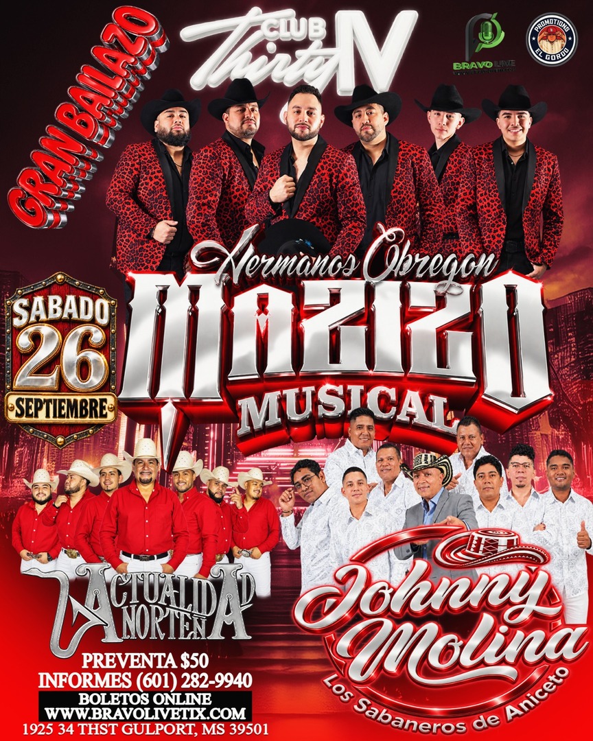 Mazizo Musical Hermanos Obregon-Actualidad Nortena-Johny Molina Los Sabaneros de Aniceto-Club Thirty IV