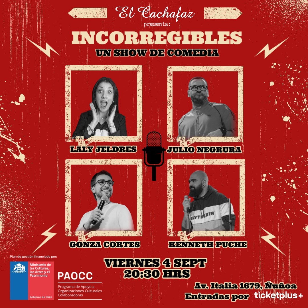 Show de stand up-Incorregibles-Viernes 4 de Septiembre 20:30hrs