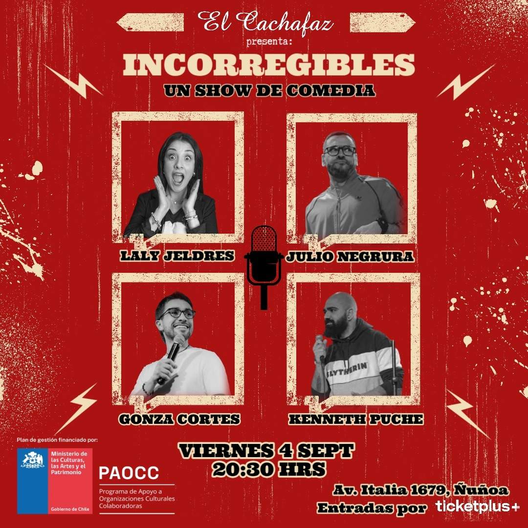 Show de stand up-Incorregibles-Viernes 4 de Septiembre 20:30hrs