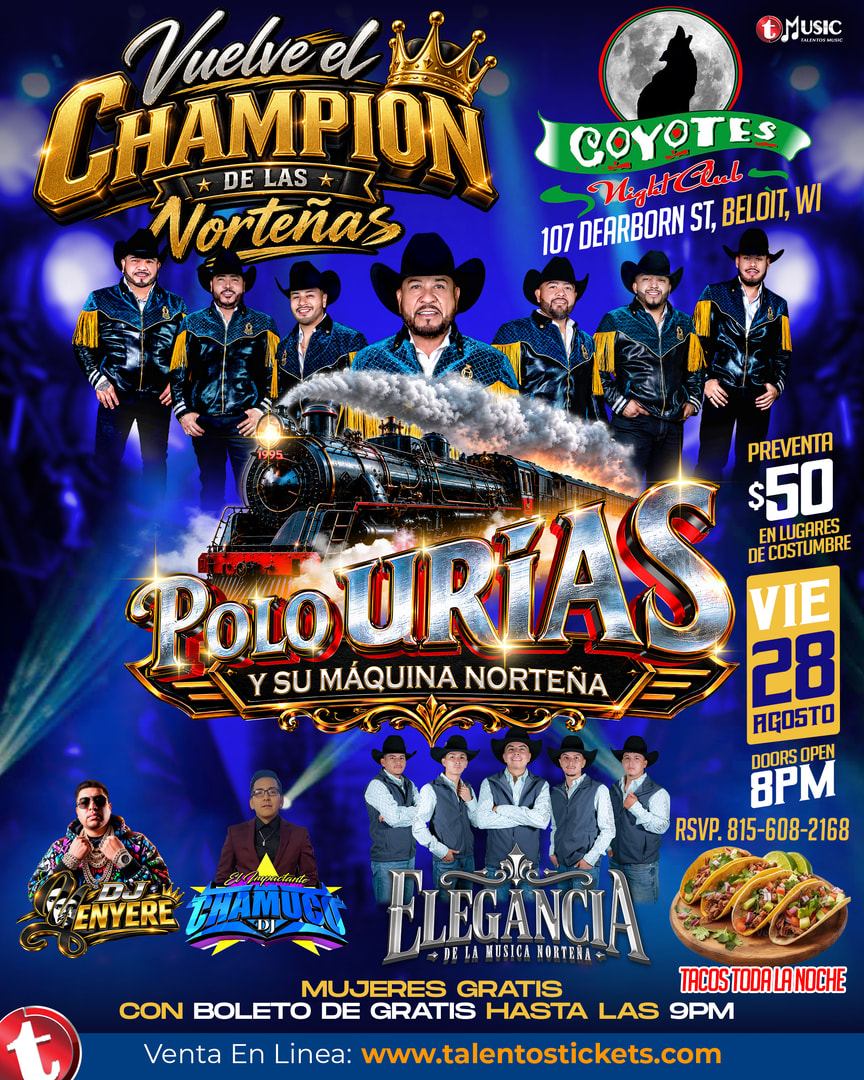 Polo Urias y Su Maquina Norteña en Coyotes Night Club de Beloit, WI.
