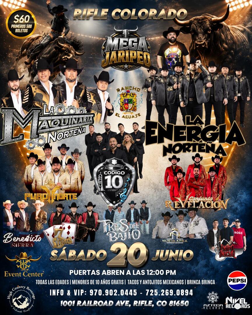 MEGA JARIPEO-La Maquinaria Nortena-La Energia Nortena-Puro Norte-Conjunto Revelacion-Benedicto Sierra-Los 3 Oros-Tres del Bajio-Nueva Area-Ekipo Inicial-Rifle Colorado