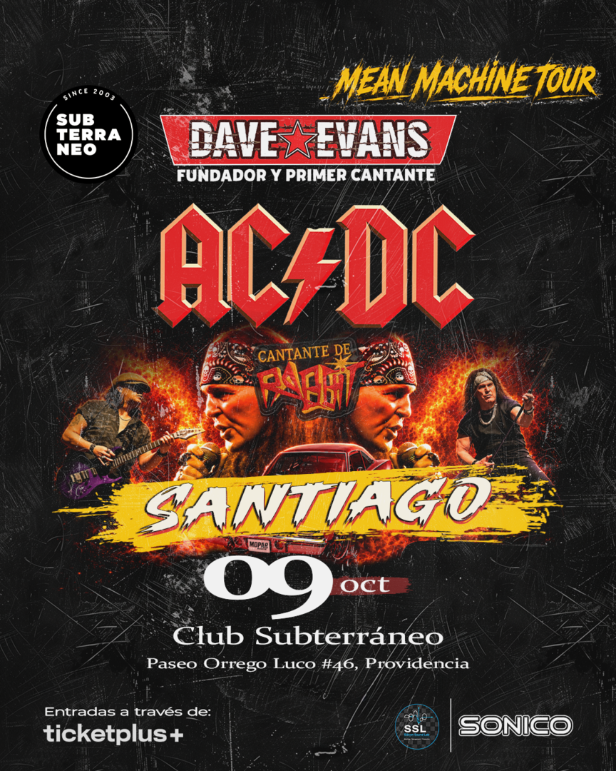 DAVE EVANS FUNDADOR AC/DC ★ VIERNES 09 OCTUBRE ★ Club Subterráneo