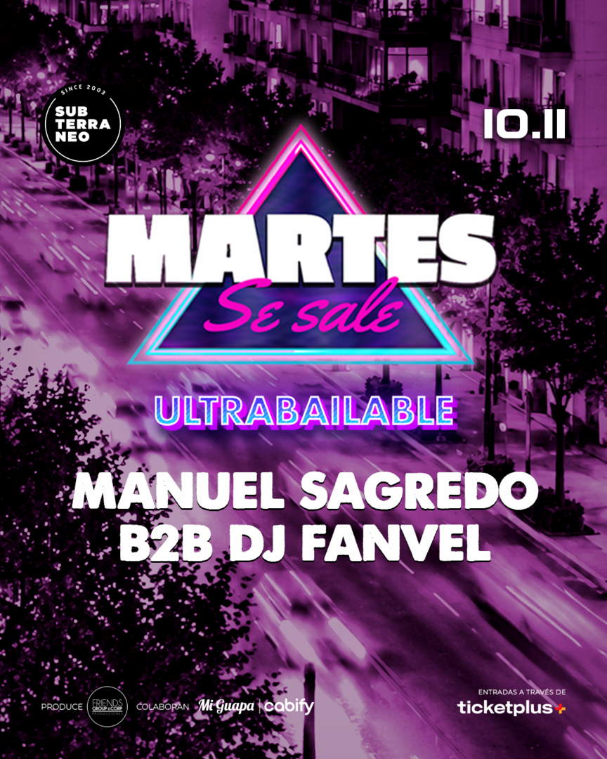 MARTES SE SALE! ★ MARTES 10 NOVIEMBRE ★ Club Subterráneo (+21)